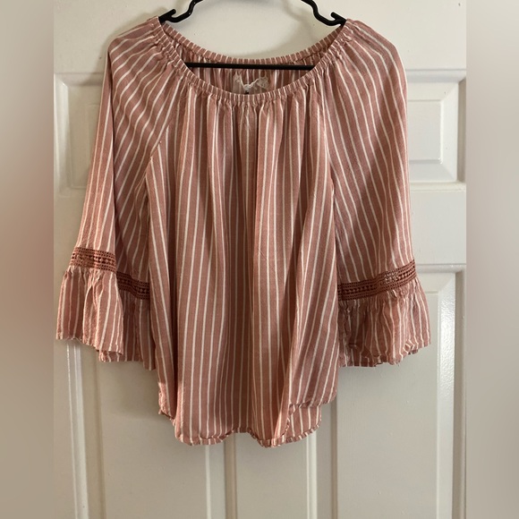 Tops - Cupio Striped Pink Blouse
